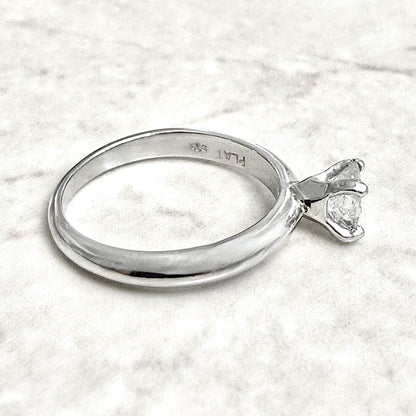 Platinum 0.55 CT Natural Princess Cut Diamond Solitaire Engagement Ring - WeilJewelry