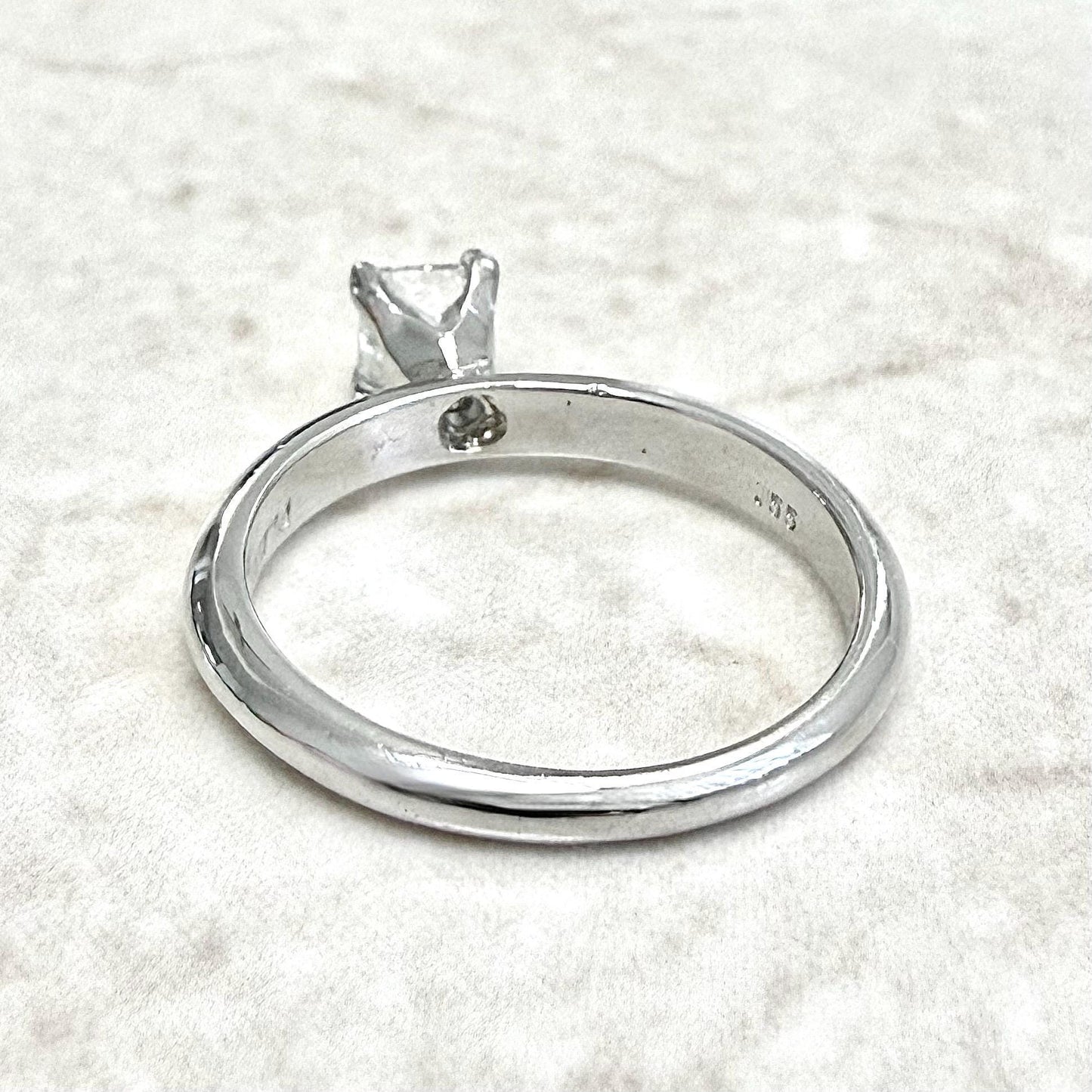 Platinum 0.55 CT Natural Princess Cut Diamond Solitaire Engagement Ring - WeilJewelry