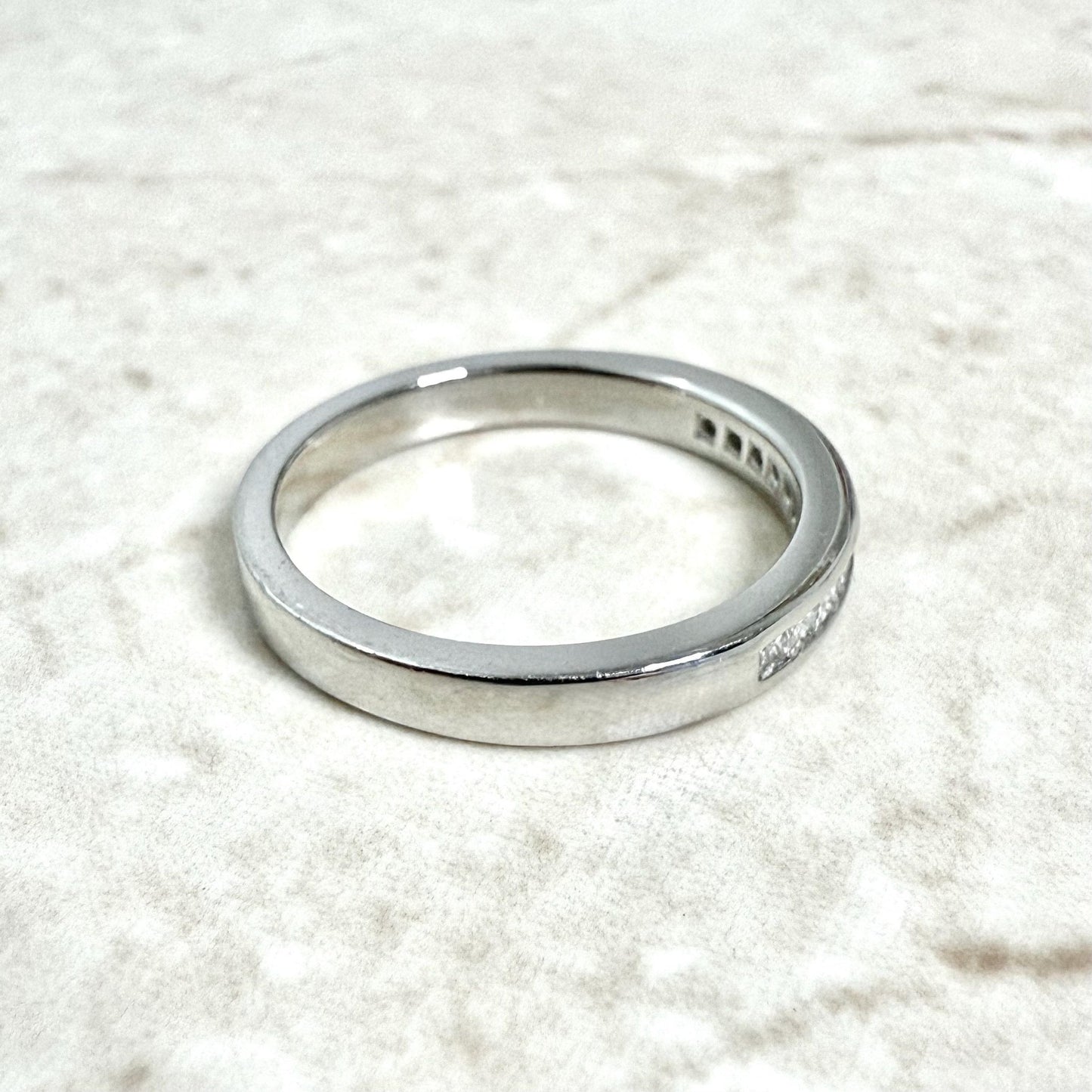 Platinum Channel - Set 0.25 Carat Princess Cut Diamond Band Ring - WeilJewelry