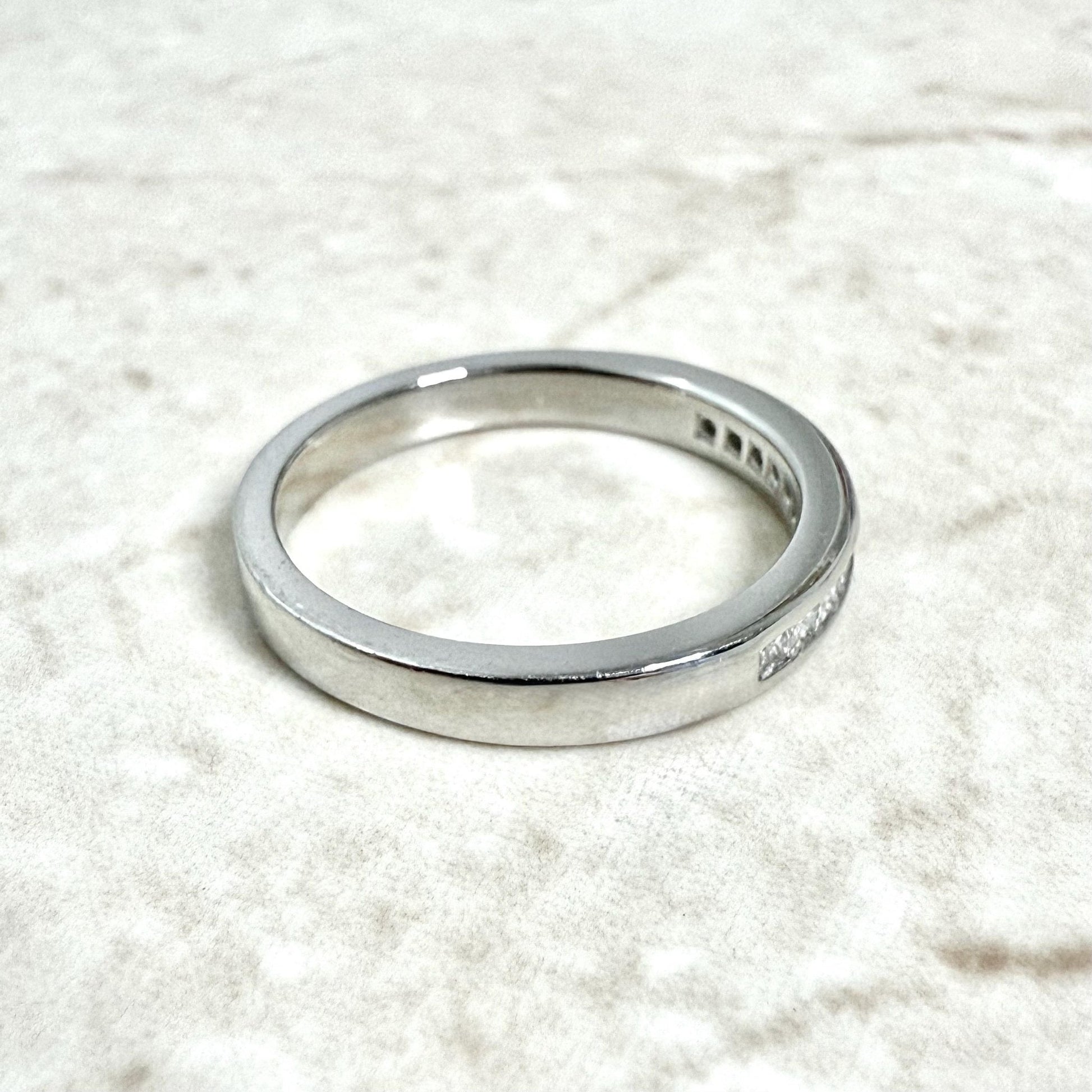 Platinum Channel - Set 0.25 Carat Princess Cut Diamond Band Ring - WeilJewelry