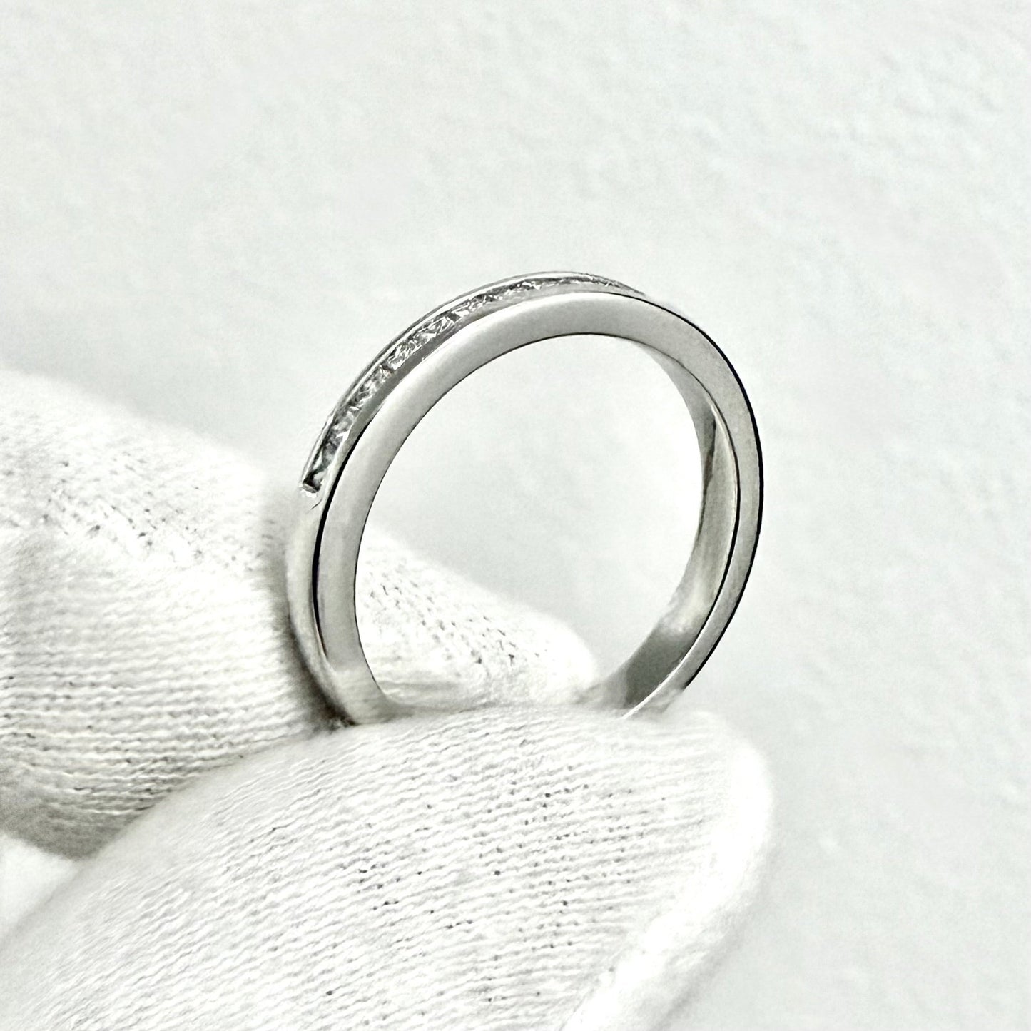 Platinum Channel - Set 0.25 Carat Princess Cut Diamond Band Ring - WeilJewelry