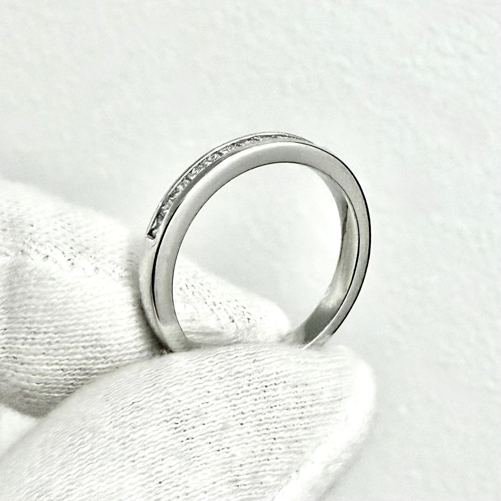 Platinum Channel - Set 0.25 Carat Princess Cut Diamond Band Ring - WeilJewelry