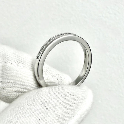 Platinum Channel - Set 0.25 Carat Princess Cut Diamond Band Ring - WeilJewelry