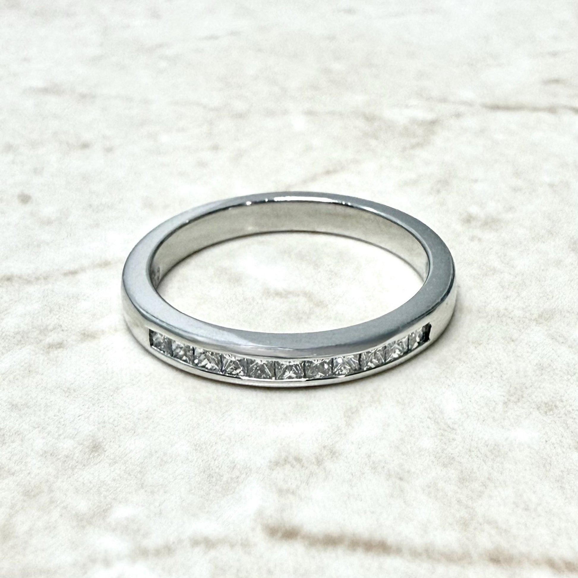 Platinum Channel - Set 0.25 Carat Princess Cut Diamond Band Ring - WeilJewelry