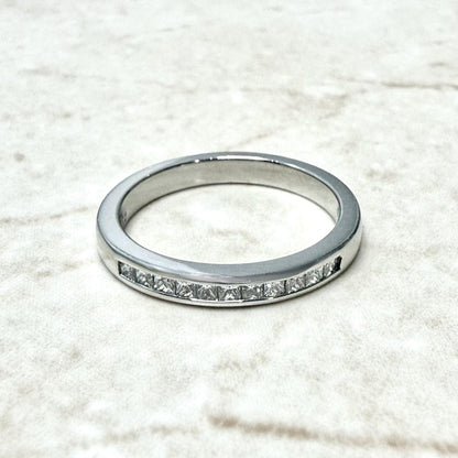 Platinum Channel - Set 0.25 Carat Princess Cut Diamond Band Ring - WeilJewelry
