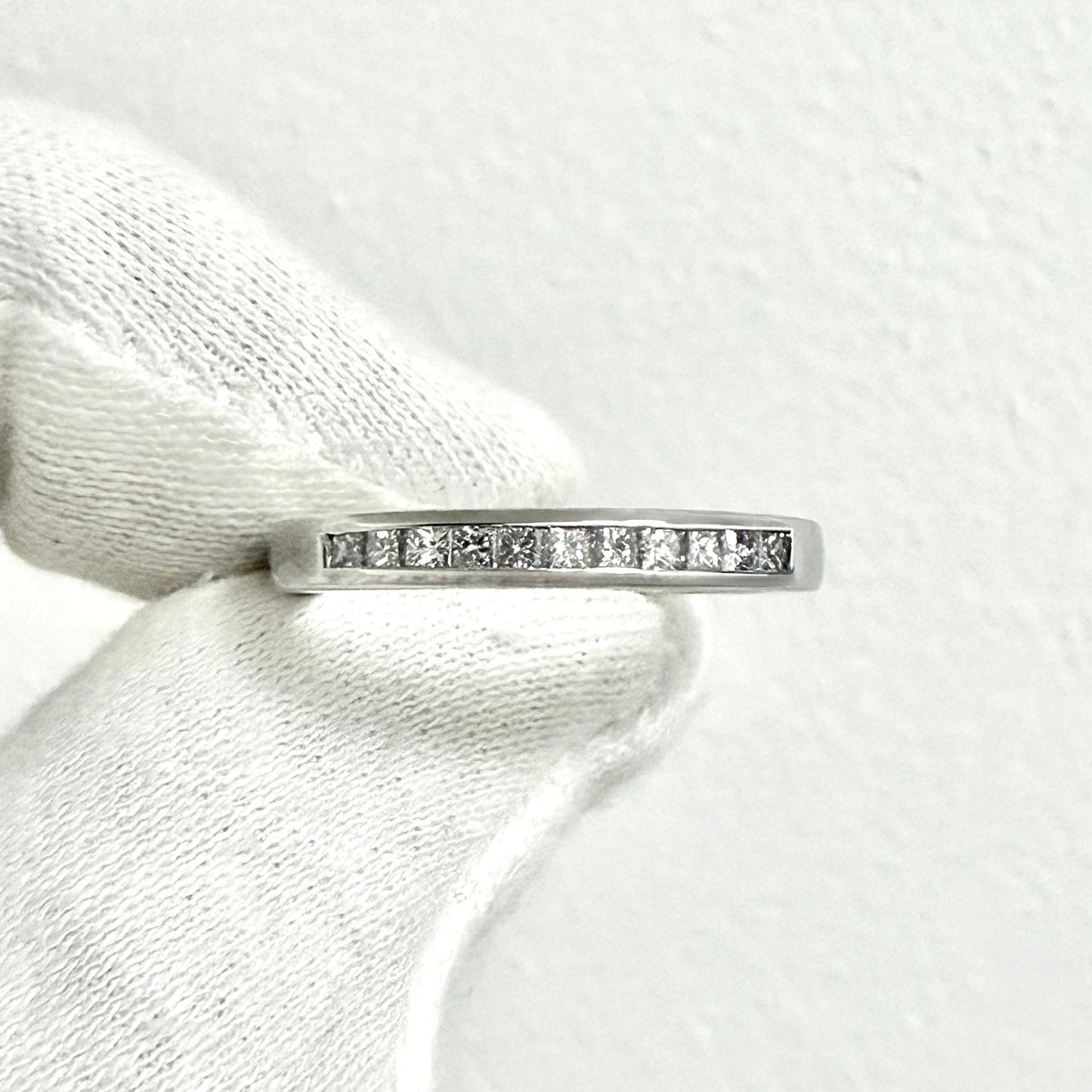 Platinum Channel - Set 0.25 Carat Princess Cut Diamond Band Ring - WeilJewelry