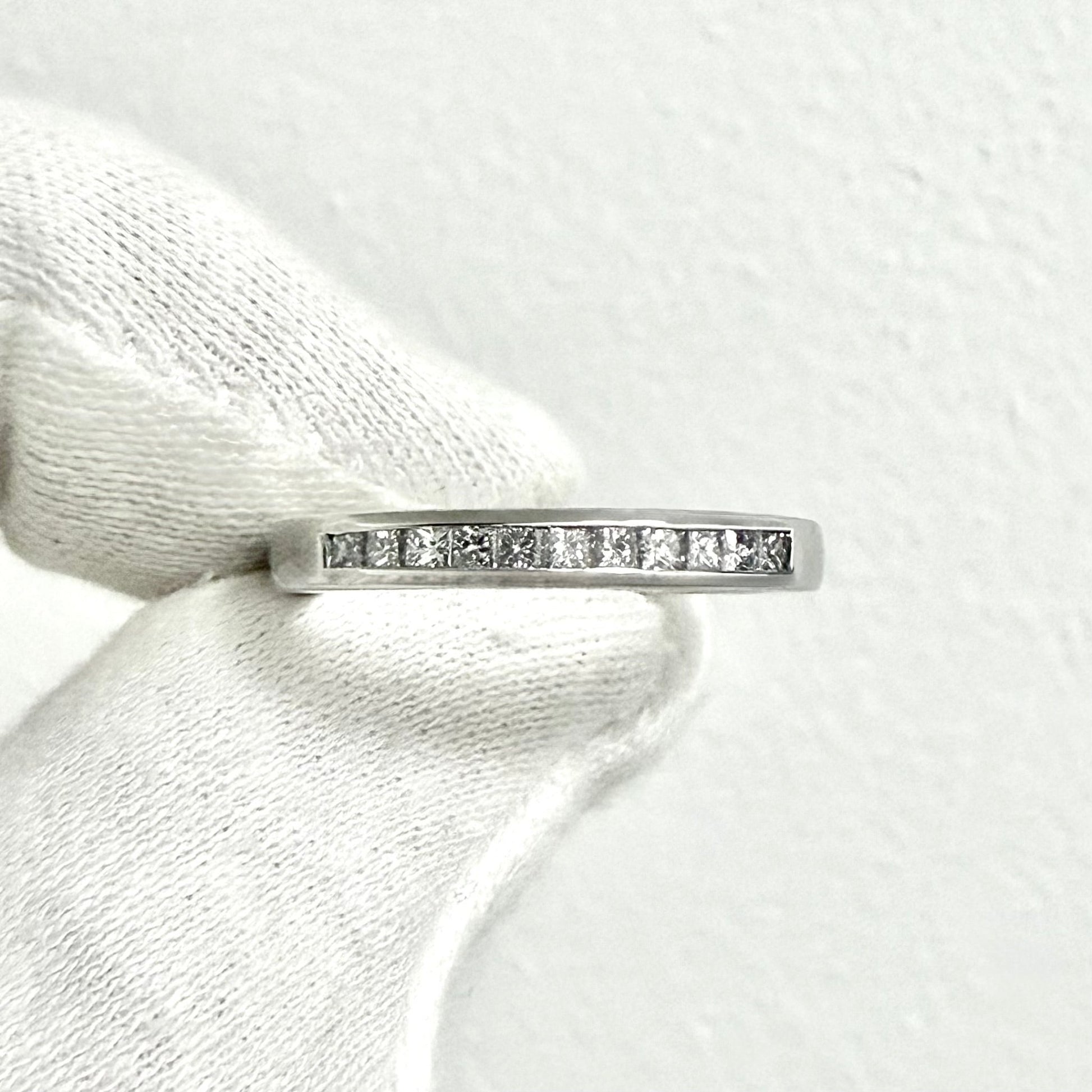 Platinum Channel - Set 0.25 Carat Princess Cut Diamond Band Ring - WeilJewelry