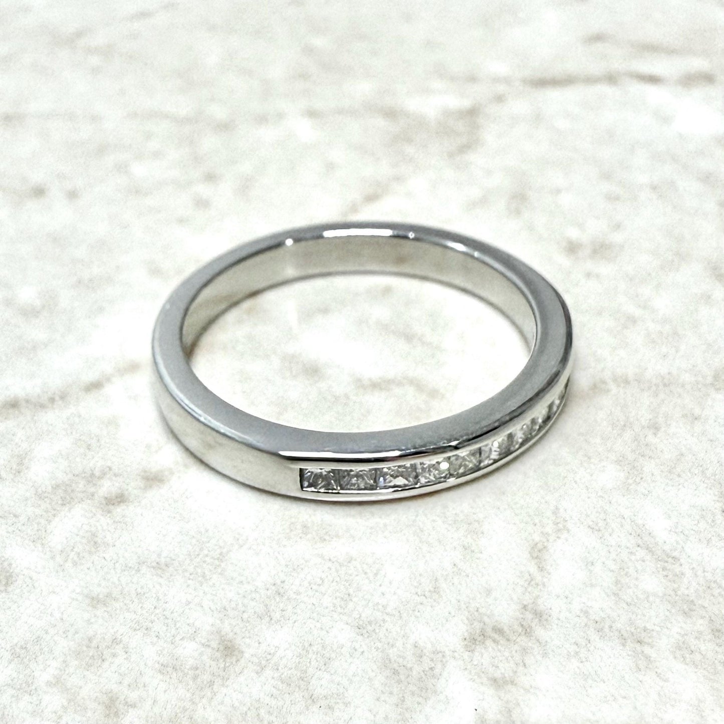 Platinum Channel - Set 0.25 Carat Princess Cut Diamond Band Ring - WeilJewelry