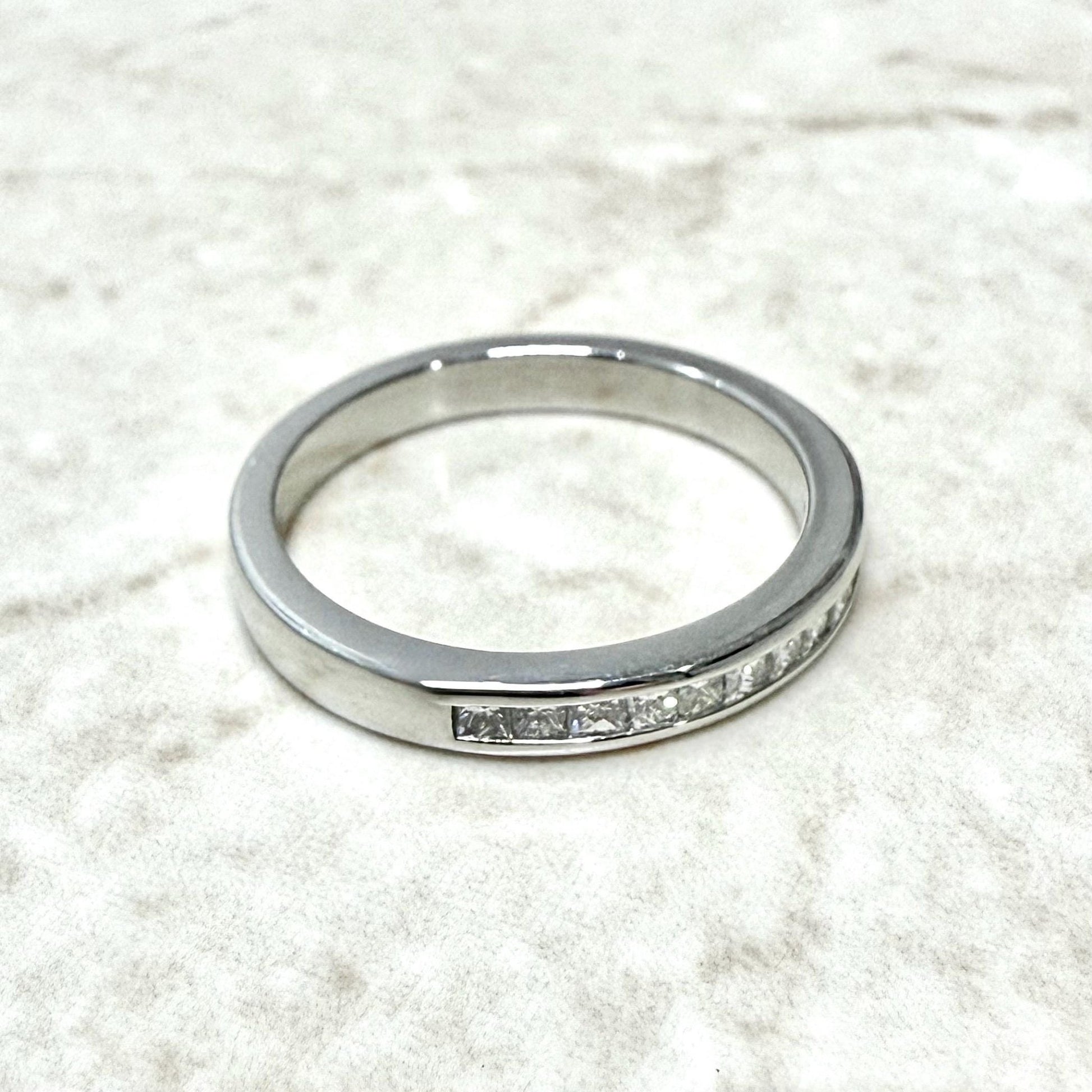 Platinum Channel - Set 0.25 Carat Princess Cut Diamond Band Ring - WeilJewelry