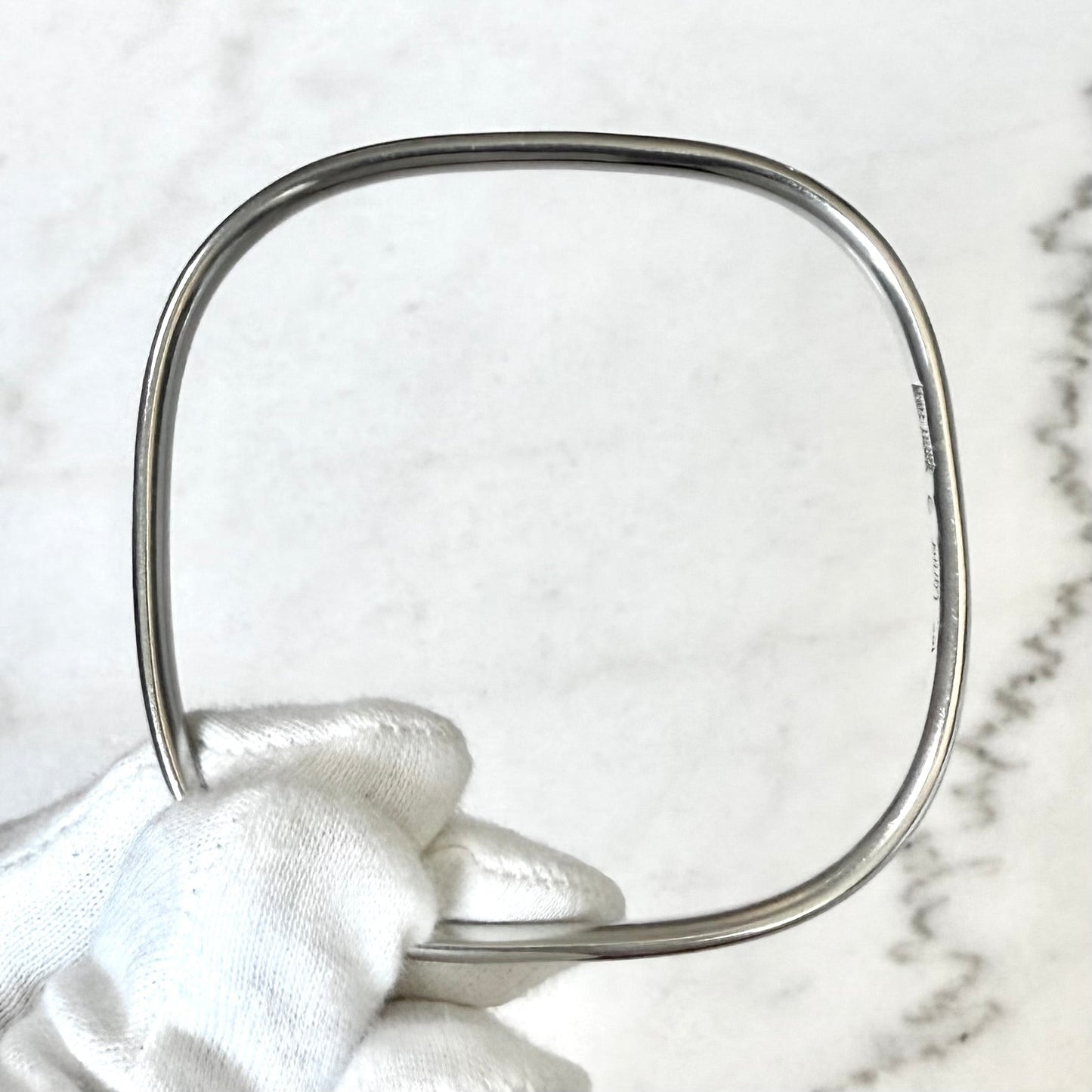 Rare Vintage Cartier Dinh Van 18K White Gold Bangle Bracelet - WeilJewelry