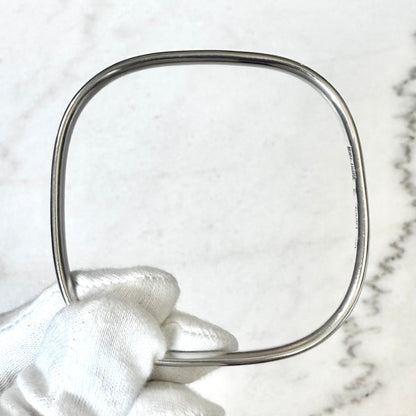 Rare Vintage Cartier Dinh Van 18K White Gold Bangle Bracelet - WeilJewelry