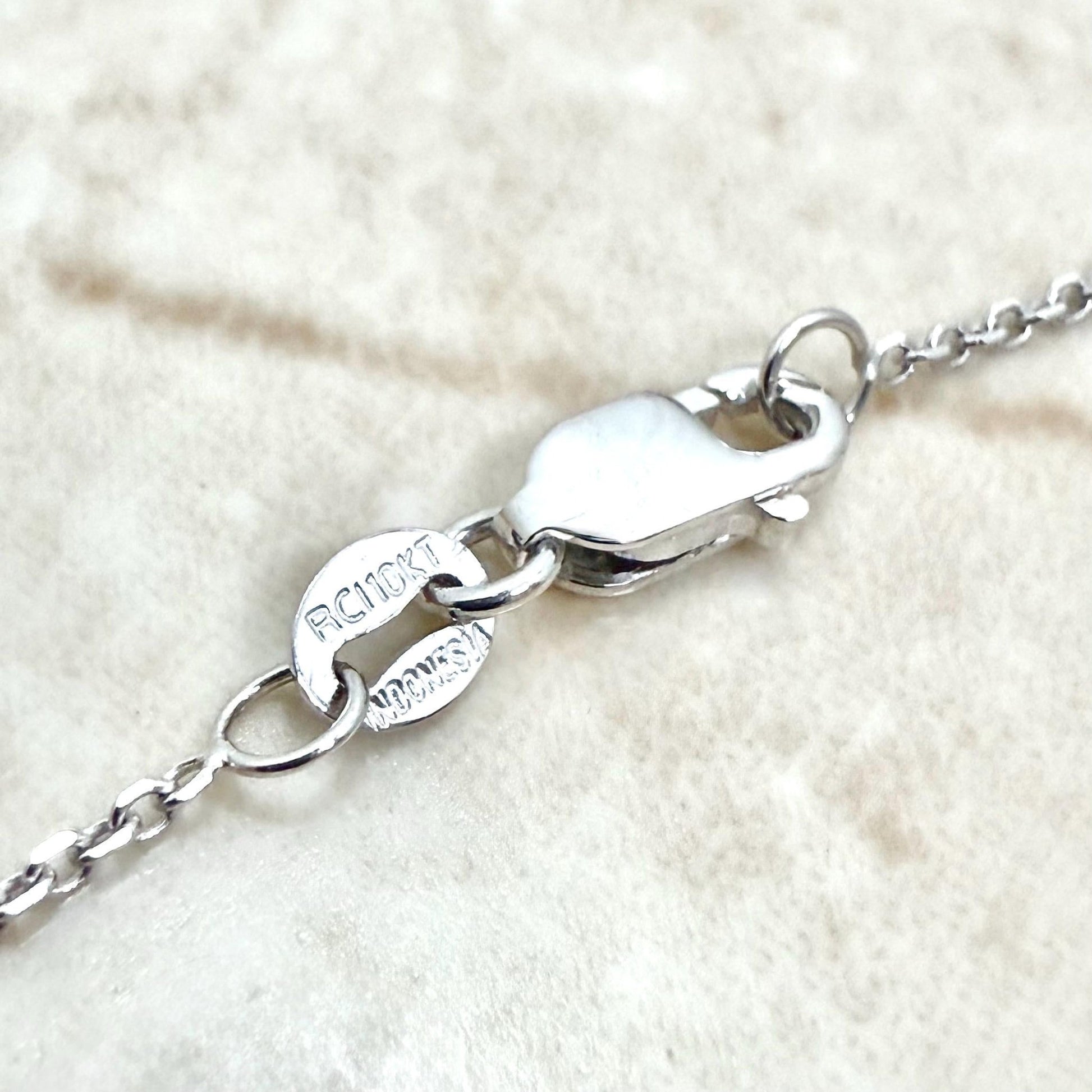 Solid 10K White Gold 18 - Inch Diamond Cut Cable Chain Necklace 1.10 MM - WeilJewelry