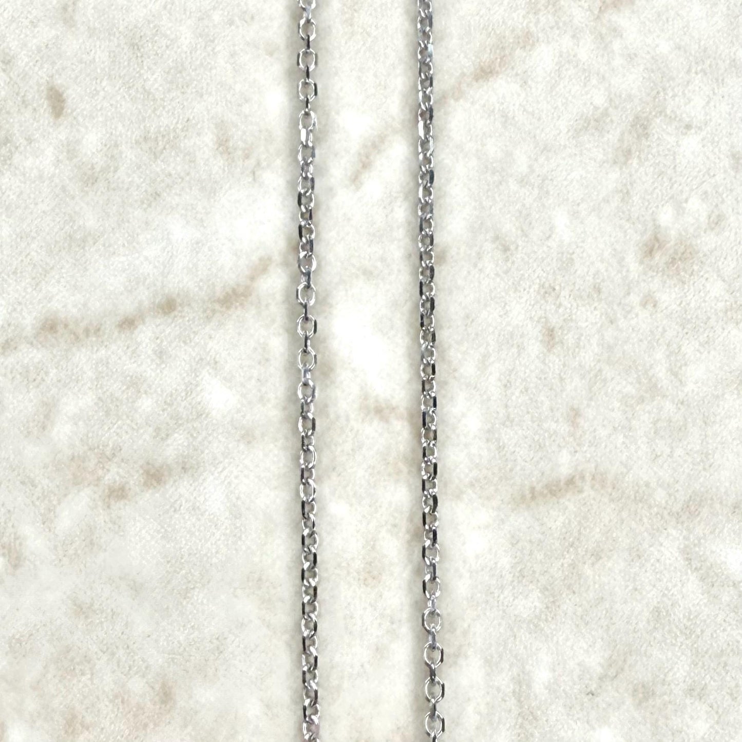 Solid 10K White Gold 18 - Inch Diamond Cut Cable Chain Necklace 1.10 MM - WeilJewelry