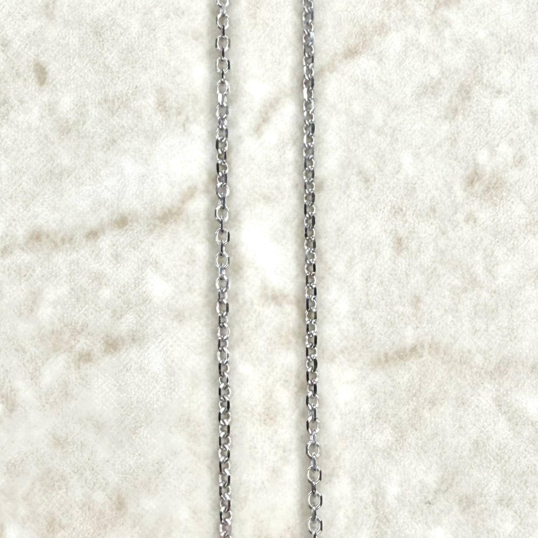 Solid 10K White Gold 18 - Inch Diamond Cut Cable Chain Necklace 1.10 MM - WeilJewelry