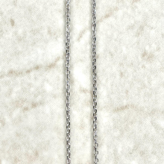 Solid 10K White Gold 18 - Inch Diamond Cut Cable Chain Necklace 1.10 MM - WeilJewelry