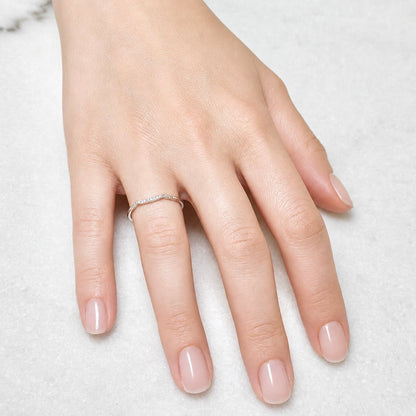 Solid 10K White Gold Natural Diamond Band Ring - WeilJewelry