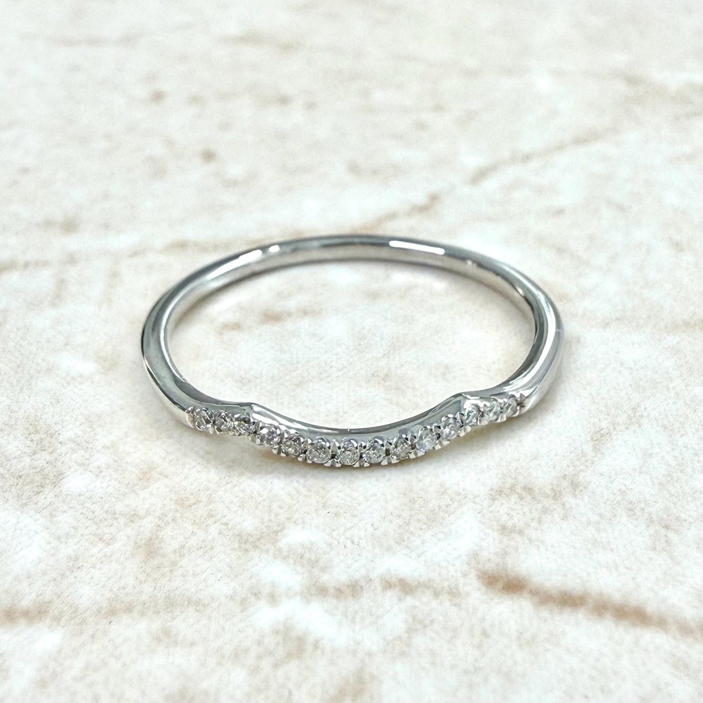 Solid 10K White Gold Natural Diamond Band Ring - WeilJewelry