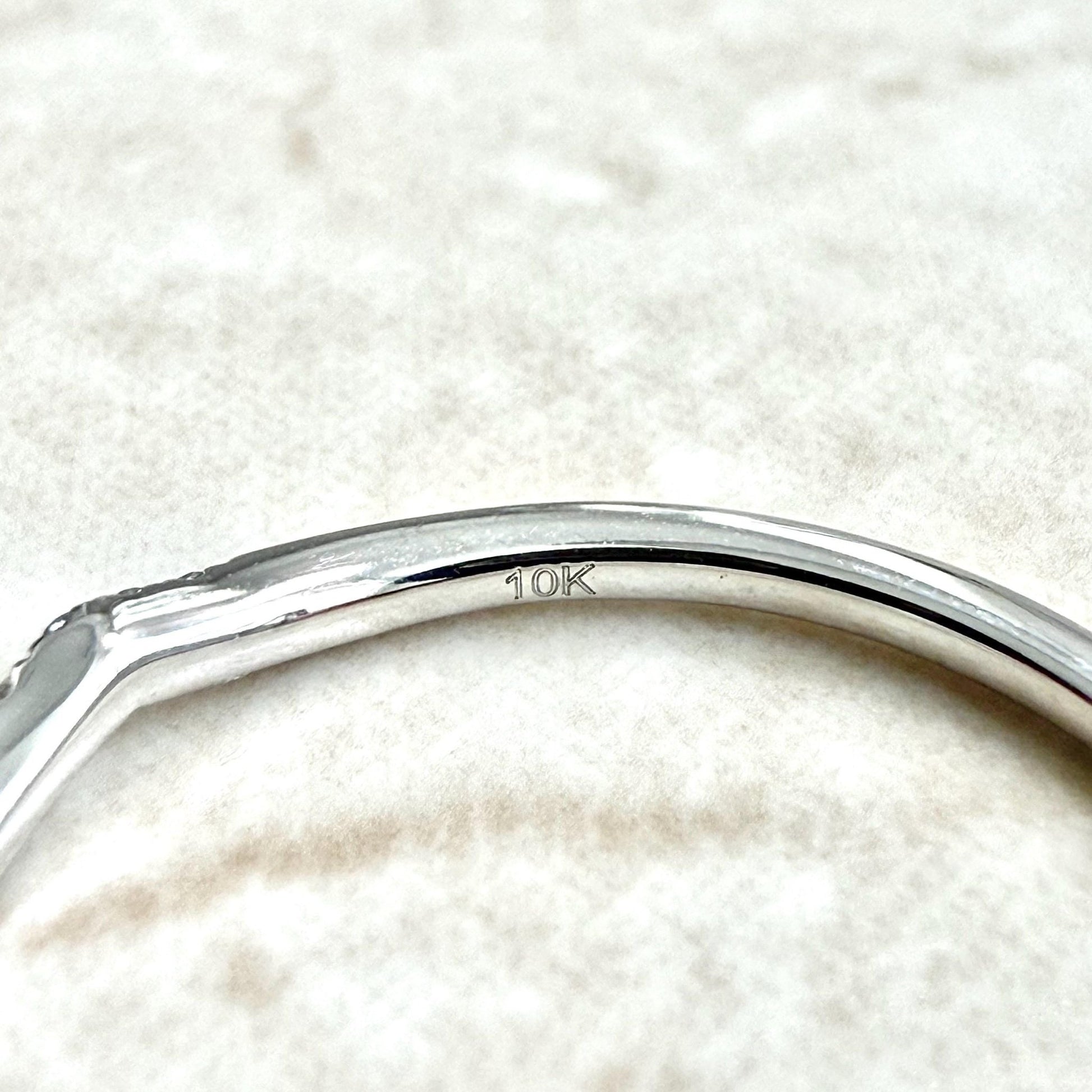 Solid 10K White Gold Natural Diamond Band Ring - WeilJewelry