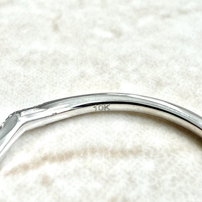 Solid 10K White Gold Natural Diamond Band Ring - WeilJewelry
