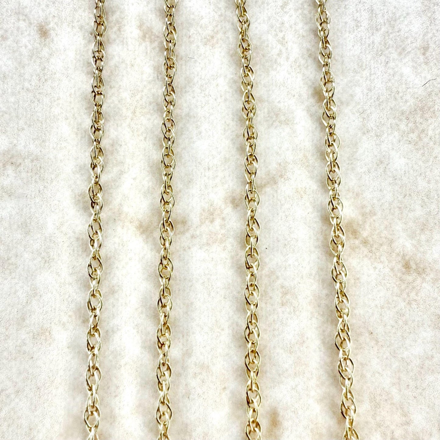 Solid 10K Yellow Gold 18 - Inch Rope Chain Necklace 1.05 MM - WeilJewelry