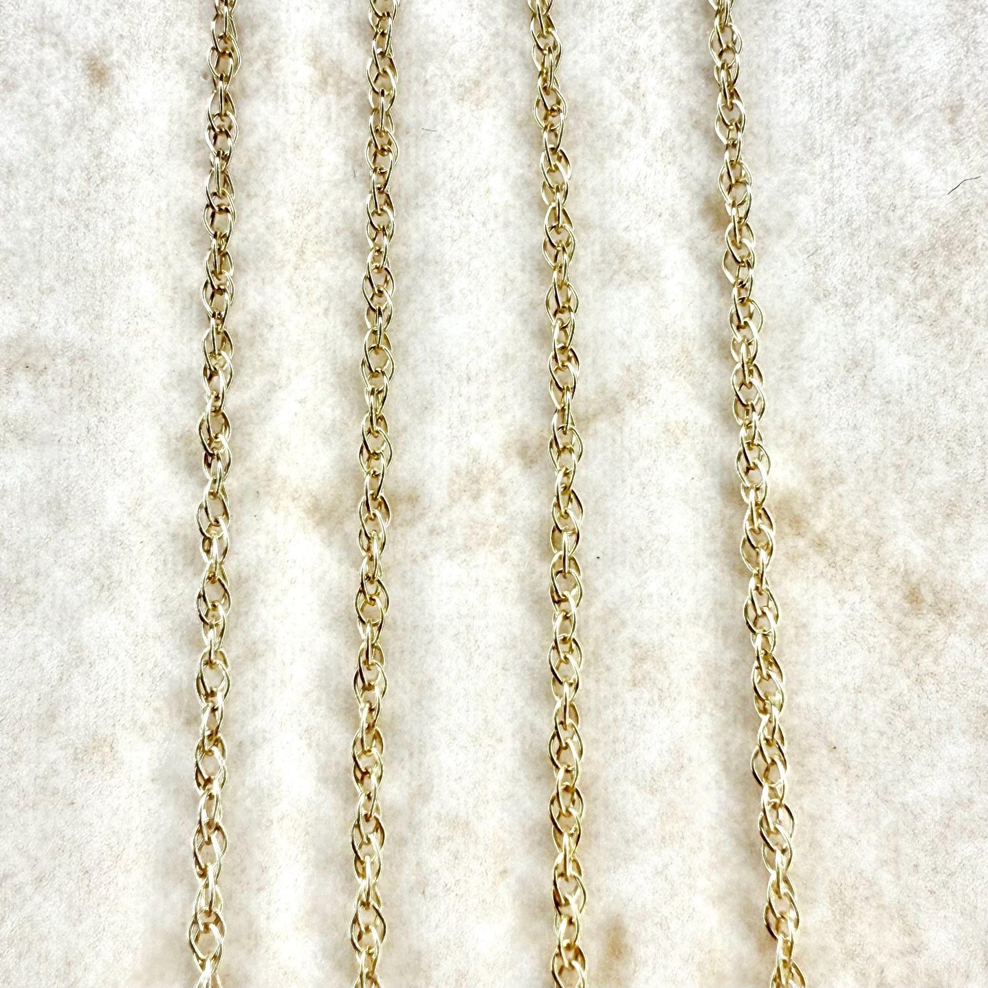 Solid 10K Yellow Gold 18 - Inch Rope Chain Necklace 1.05 MM - WeilJewelry