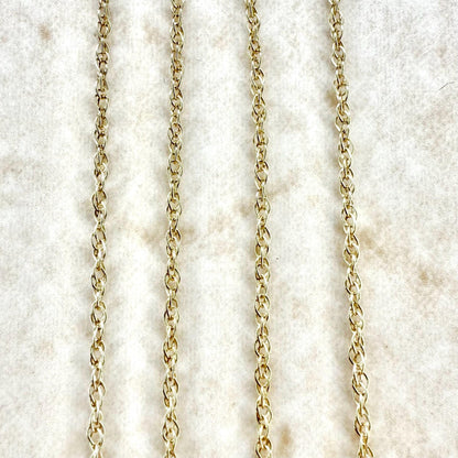 Solid 10K Yellow Gold 18 - Inch Rope Chain Necklace 1.05 MM - WeilJewelry