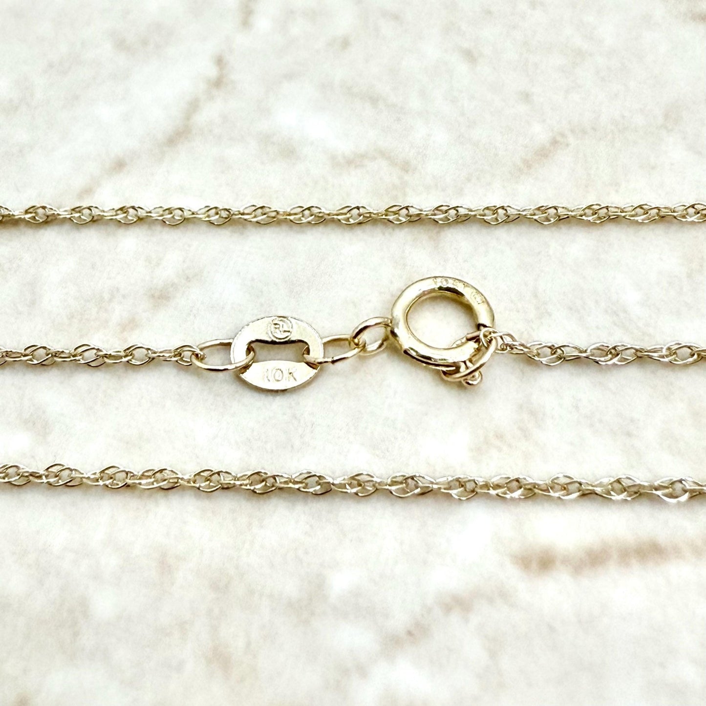 Solid 10K Yellow Gold 18 - Inch Rope Chain Necklace 1.05 MM - WeilJewelry