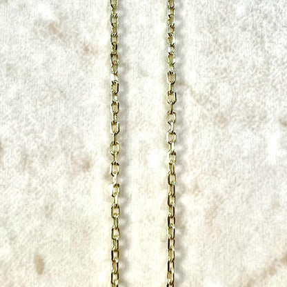 Solid 14 Karat Yellow Gold 18 - Inch Diamond Cut Cable Chain Necklace 1 mm - WeilJewelry