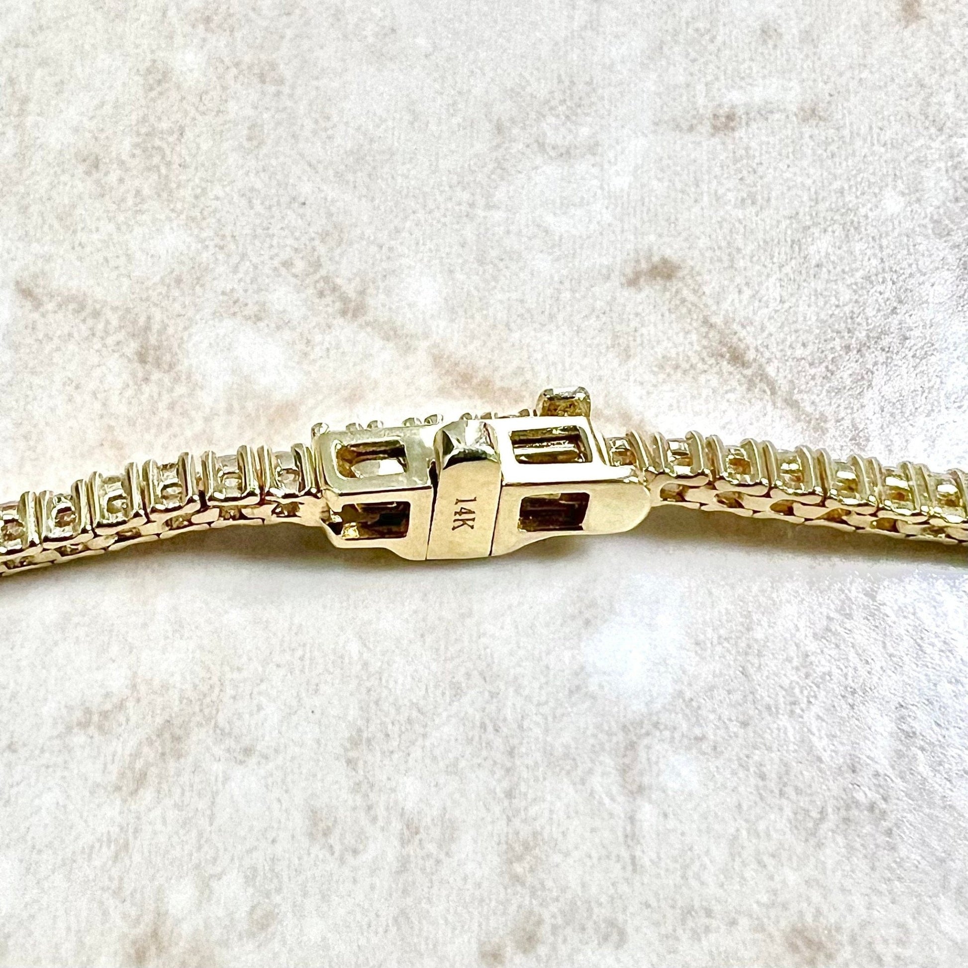 Solid 14 Karat Yellow Gold 2 Carats Natural Diamond Tennis Bracelet - WeilJewelry