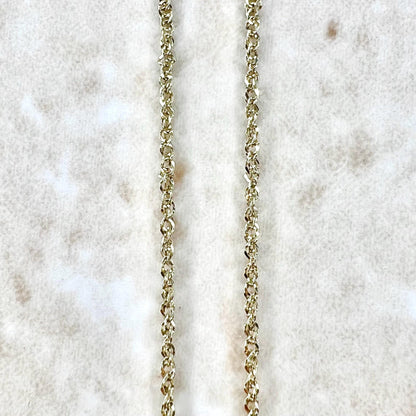 Solid 14 Karat Yellow Gold 20 - Inch Rope Chain Necklace - WeilJewelry