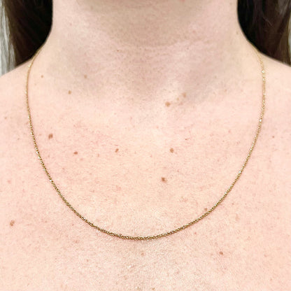 Solid 14 Karat Yellow Gold 20 - Inch Rope Chain Necklace - WeilJewelry