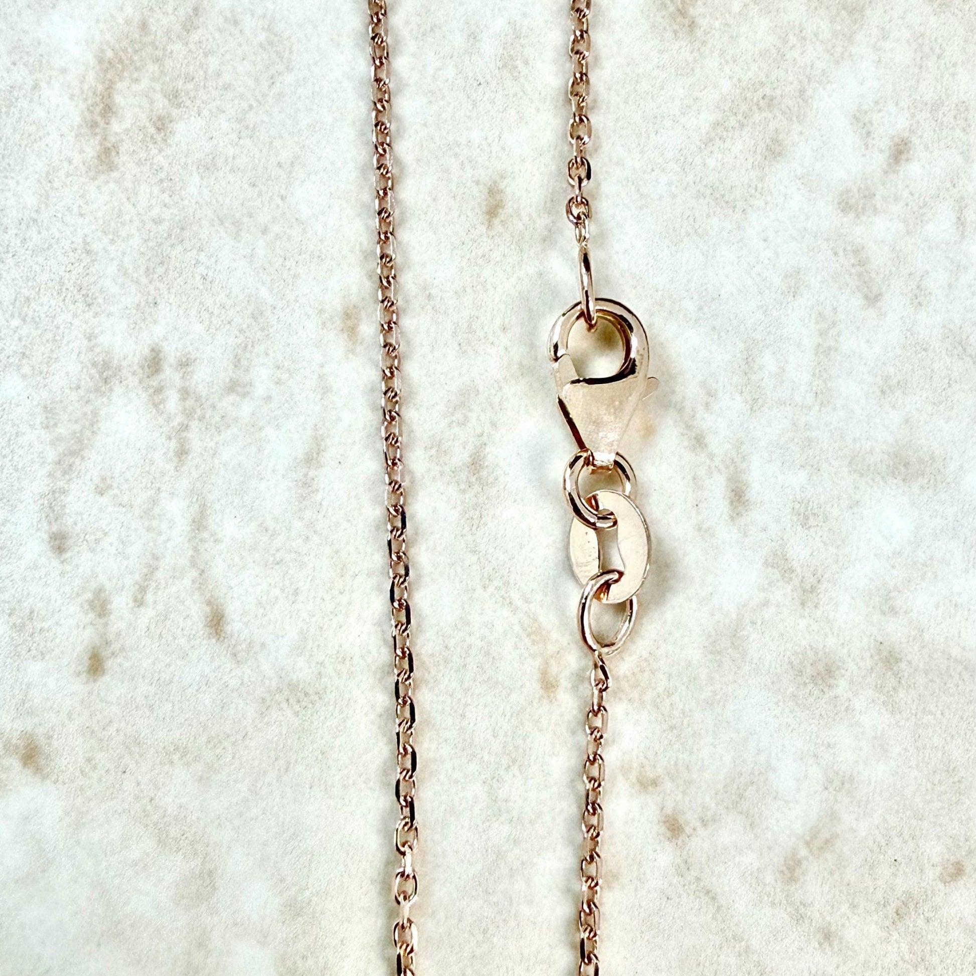 Solid 14K Gold 16 - Inch Diamond Cut Cable Chain Necklace - WeilJewelry