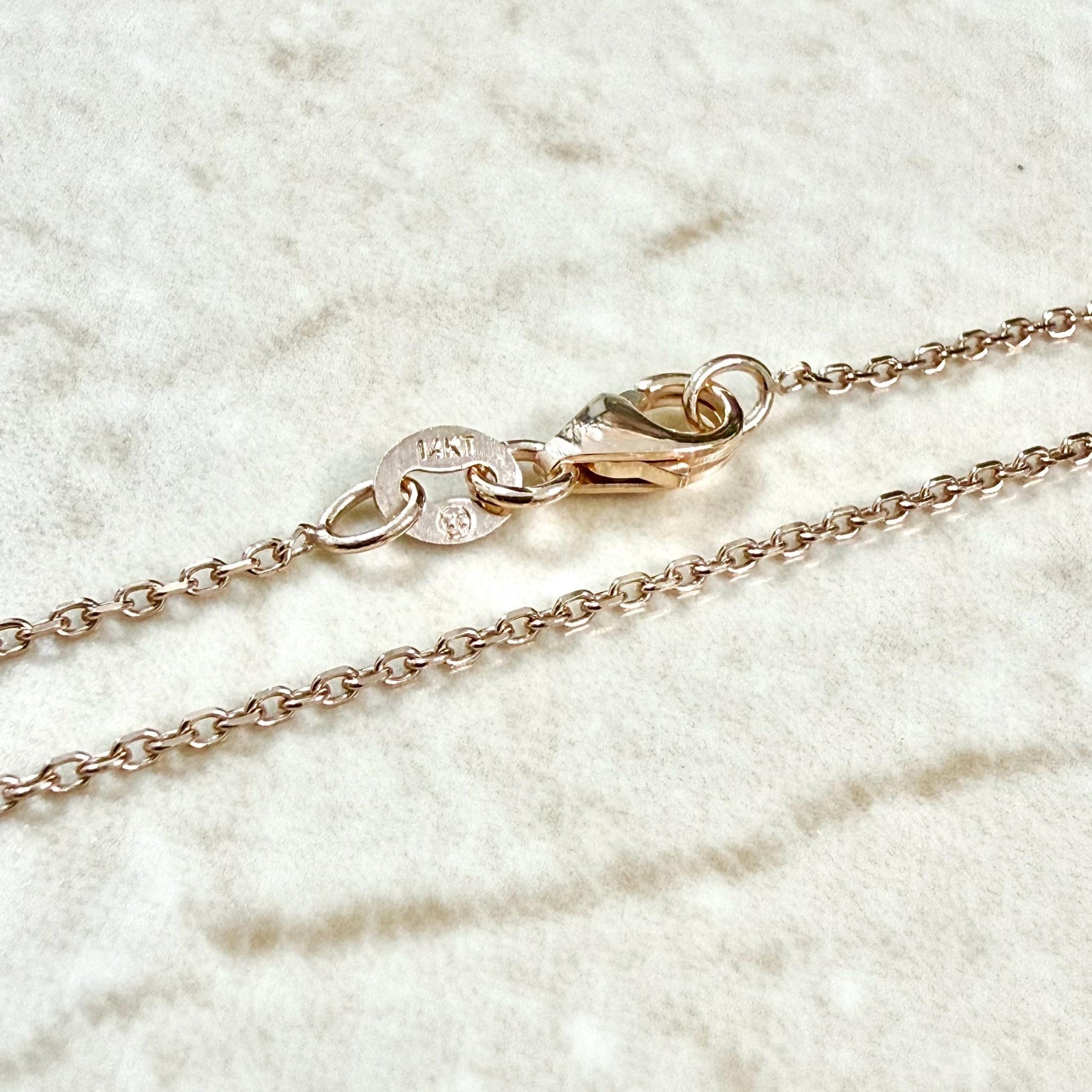 Solid 14K Gold 16 - Inch Diamond Cut Cable Chain Necklace - WeilJewelry