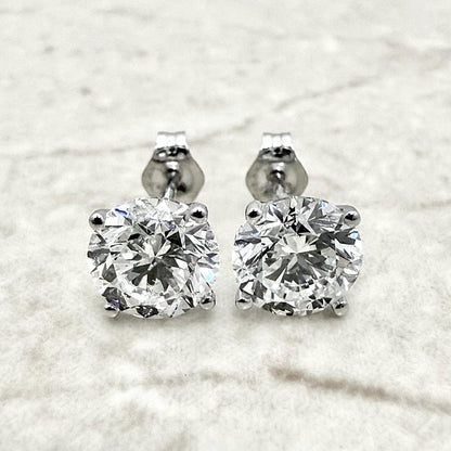 Solid 14K Gold 3 Carat Lab Grown Diamond Stud Earrings - WeilJewelry