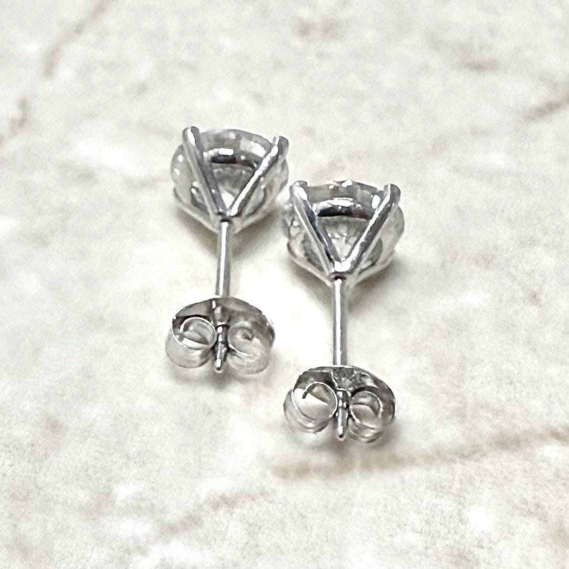 Solid 14K Gold 3 Carat Lab Grown Diamond Stud Earrings - WeilJewelry