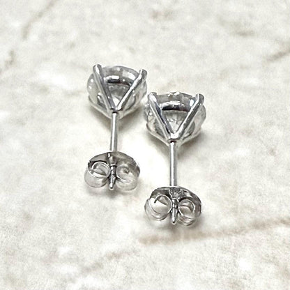 Solid 14K Gold 3 Carat Lab Grown Diamond Stud Earrings - WeilJewelry