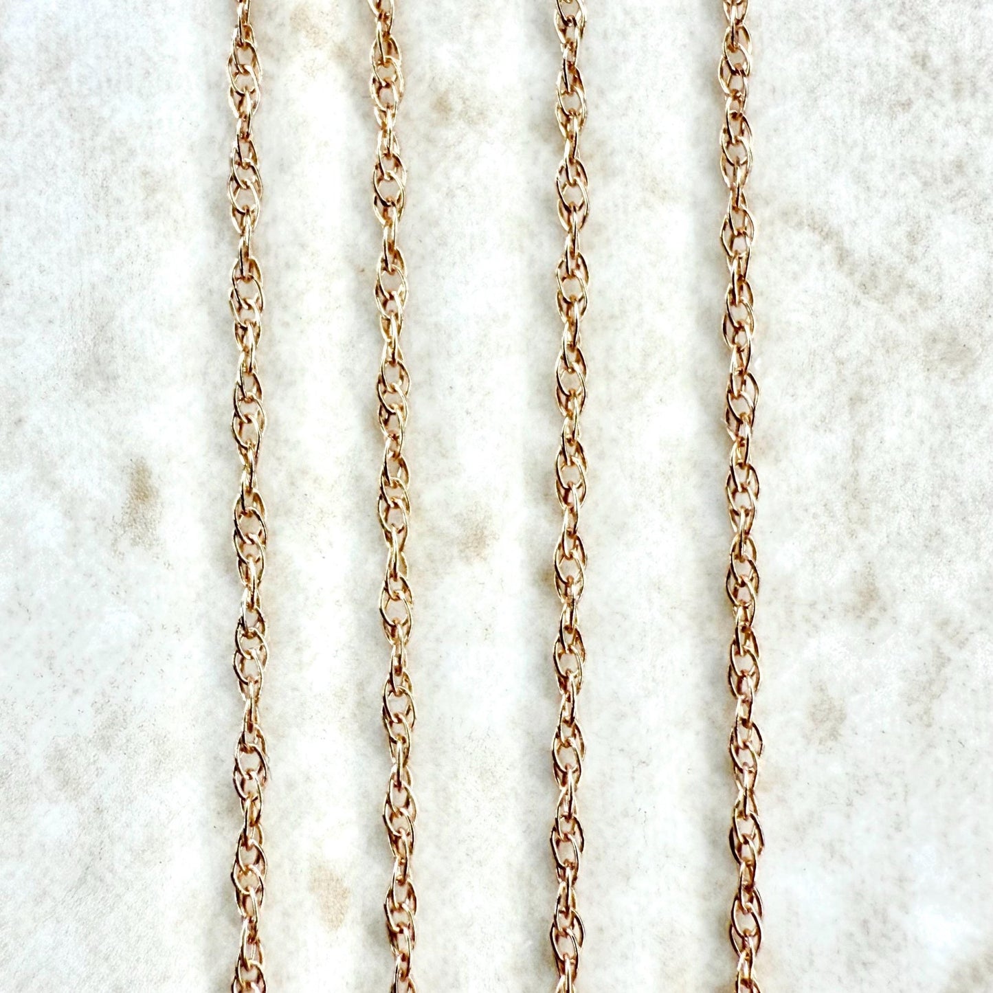 Solid 14K Rose Gold 18 - Inch Rope Chain Necklace - WeilJewelry