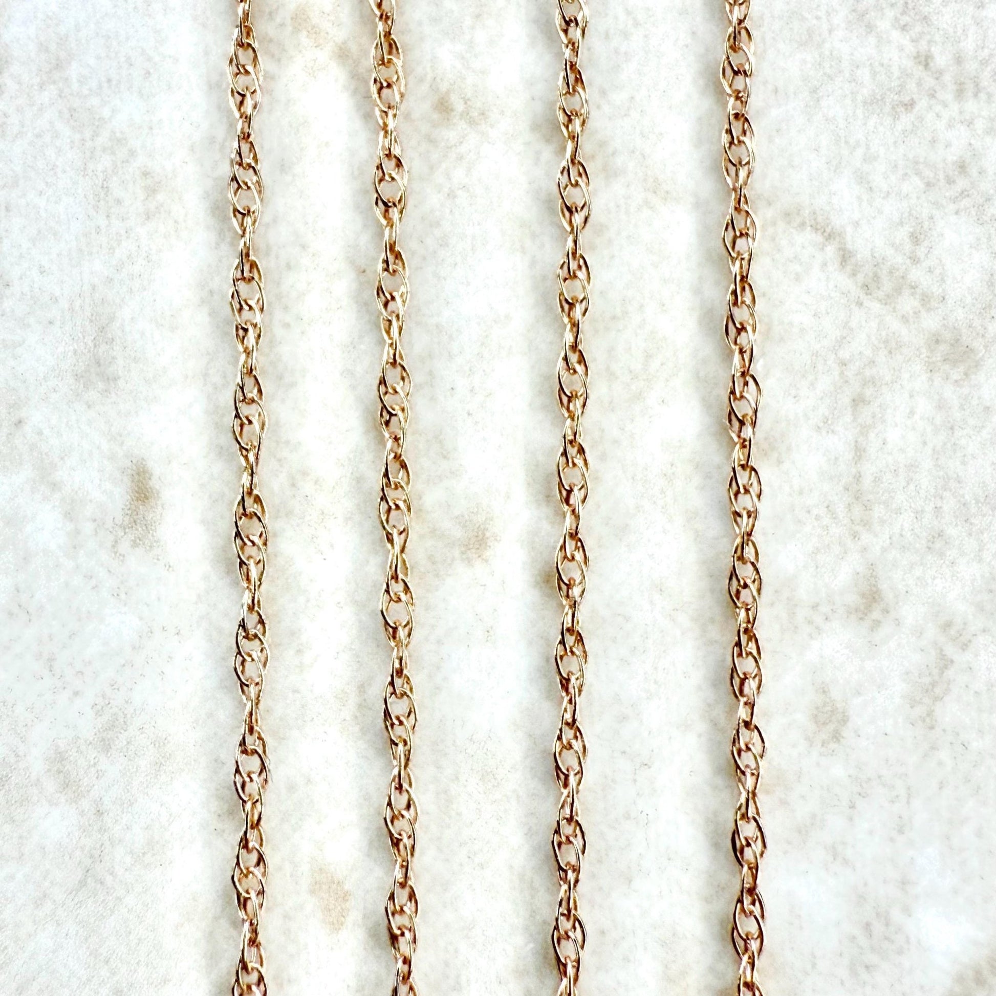 Solid 14K Rose Gold 18 - Inch Rope Chain Necklace - WeilJewelry