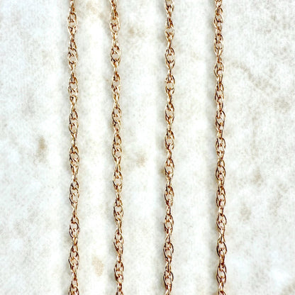 Solid 14K Rose Gold 18 - Inch Rope Chain Necklace - WeilJewelry