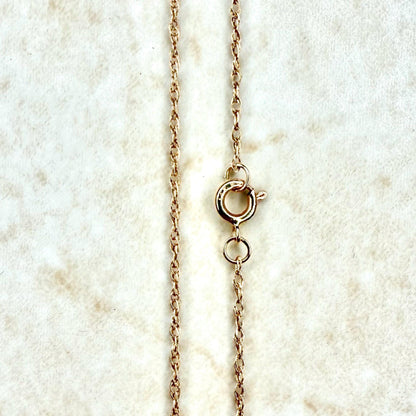 Solid 14K Rose Gold 18 - Inch Rope Chain Necklace - WeilJewelry