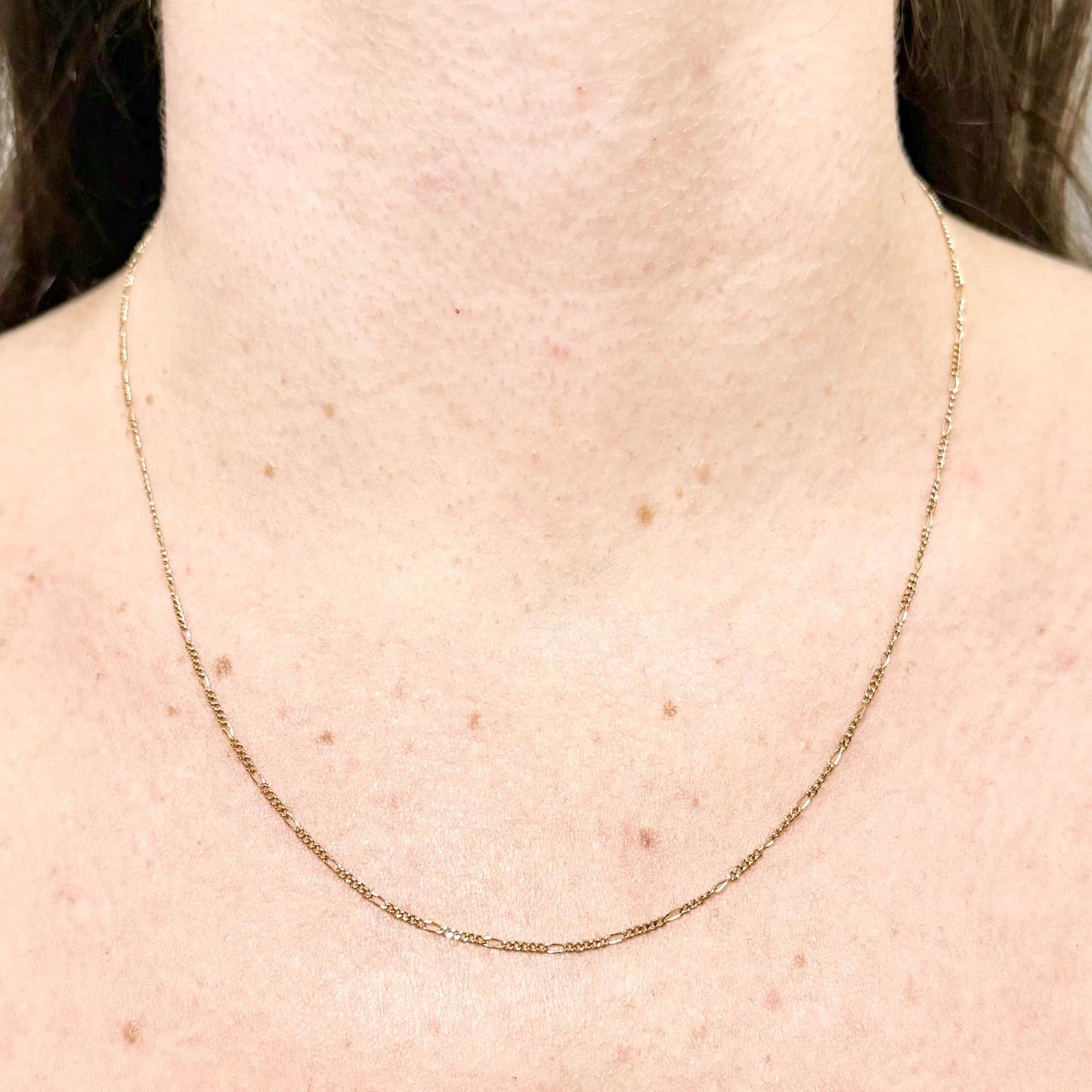 Solid 14K Yellow Gold 18 - Inch Figaro Chain Necklace - WeilJewelry