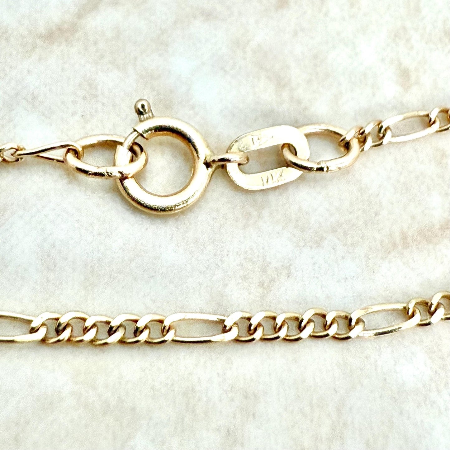 Solid 14K Yellow Gold 18 - Inch Figaro Chain Necklace - WeilJewelry