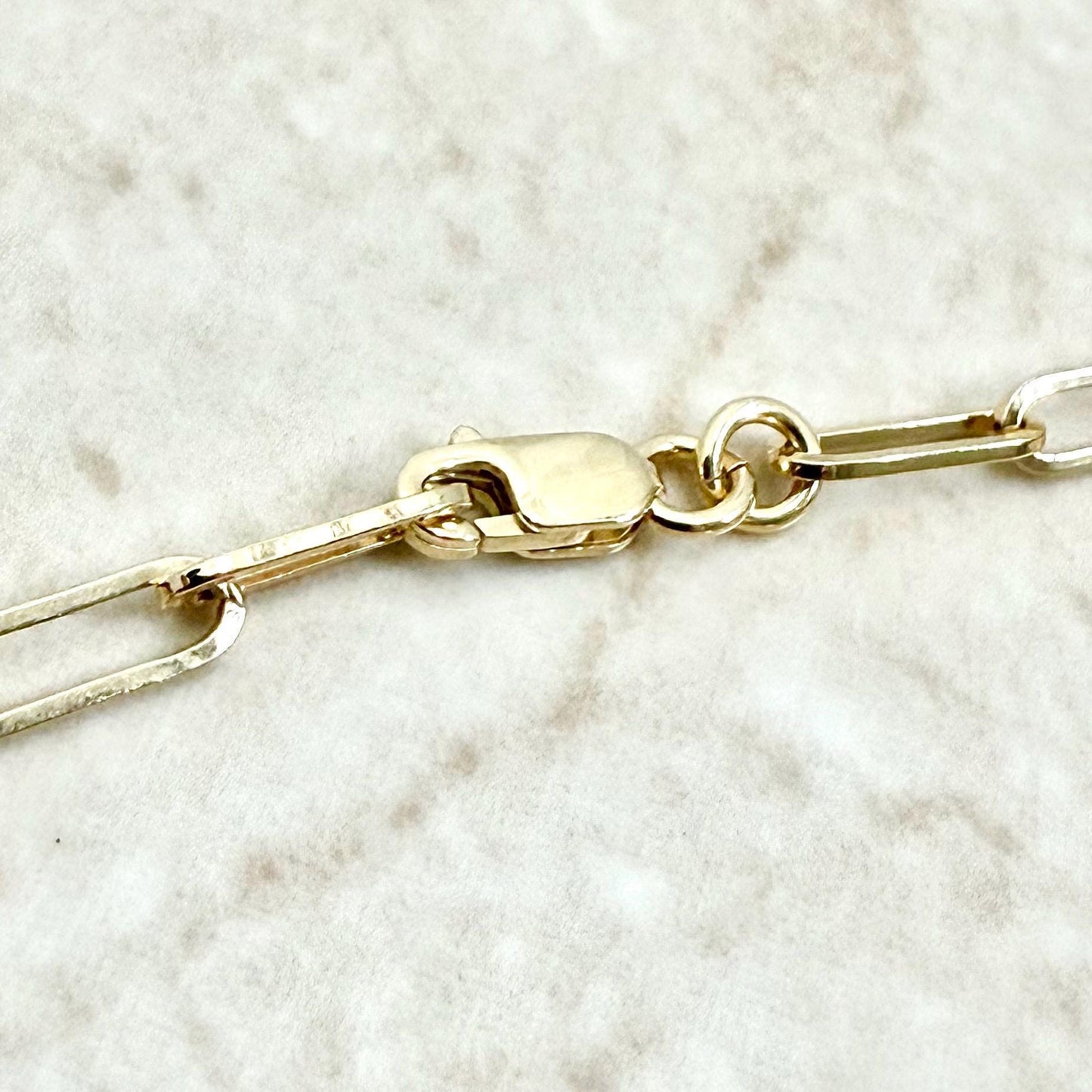Solid 14K Yellow Gold Paperclip Bracelet 7 Inches 3.2 MM - WeilJewelry