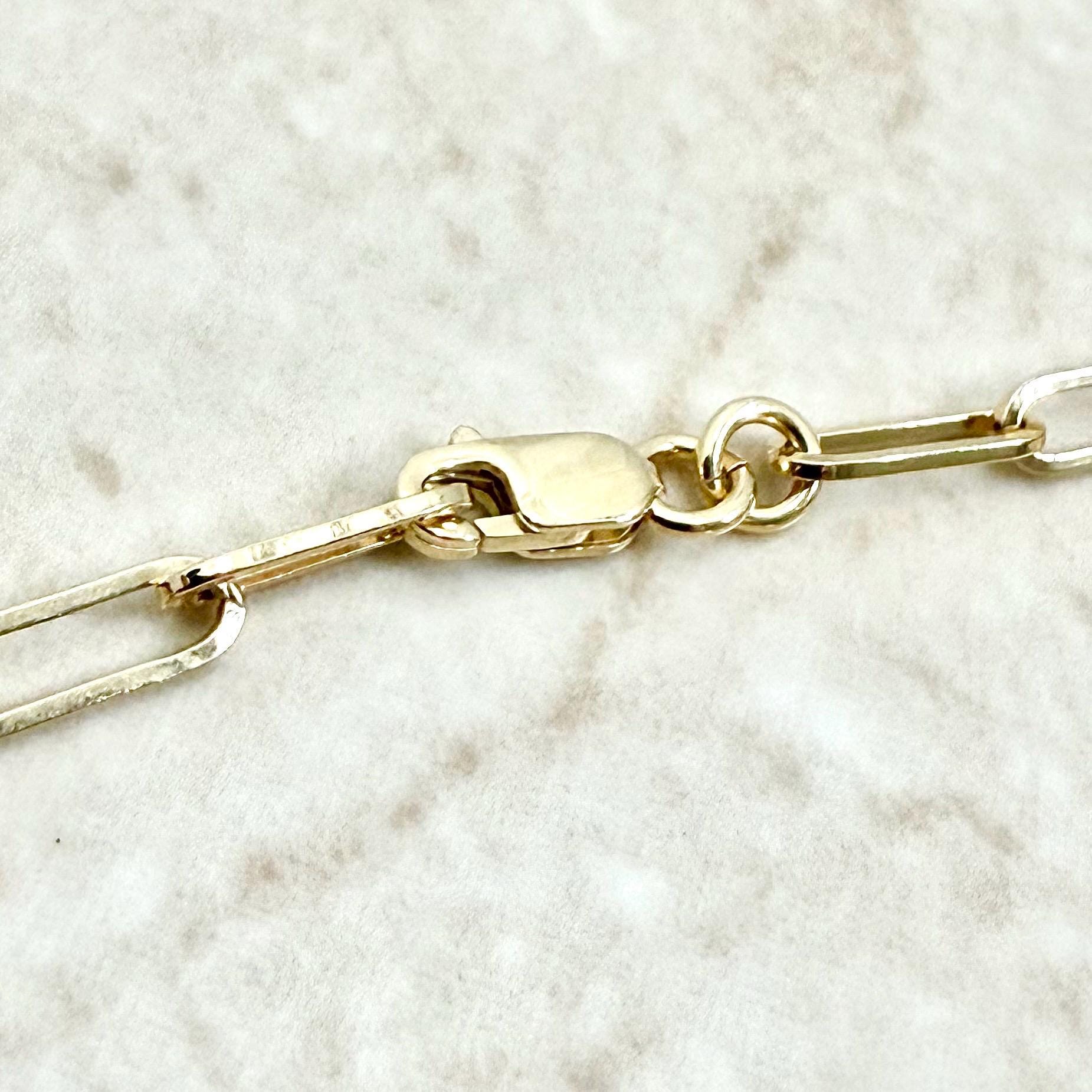 Solid 14K Yellow Gold Paperclip Bracelet 7 Inches 3.2 MM - WeilJewelry