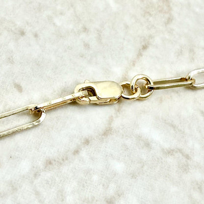 Solid 14K Yellow Gold Paperclip Bracelet 7 Inches 3.2 MM - WeilJewelry