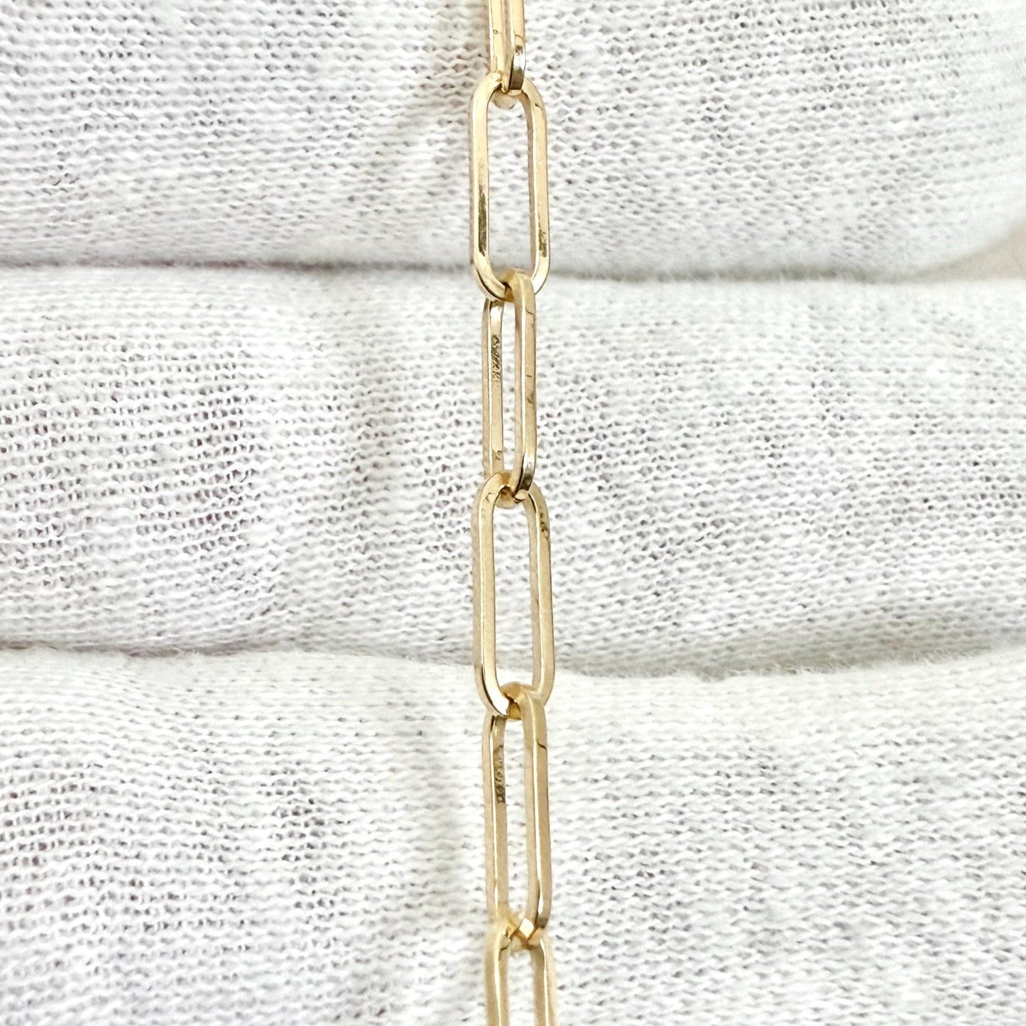 Solid 14K Yellow Gold Paperclip Bracelet 7 Inches 3.2 MM - WeilJewelry