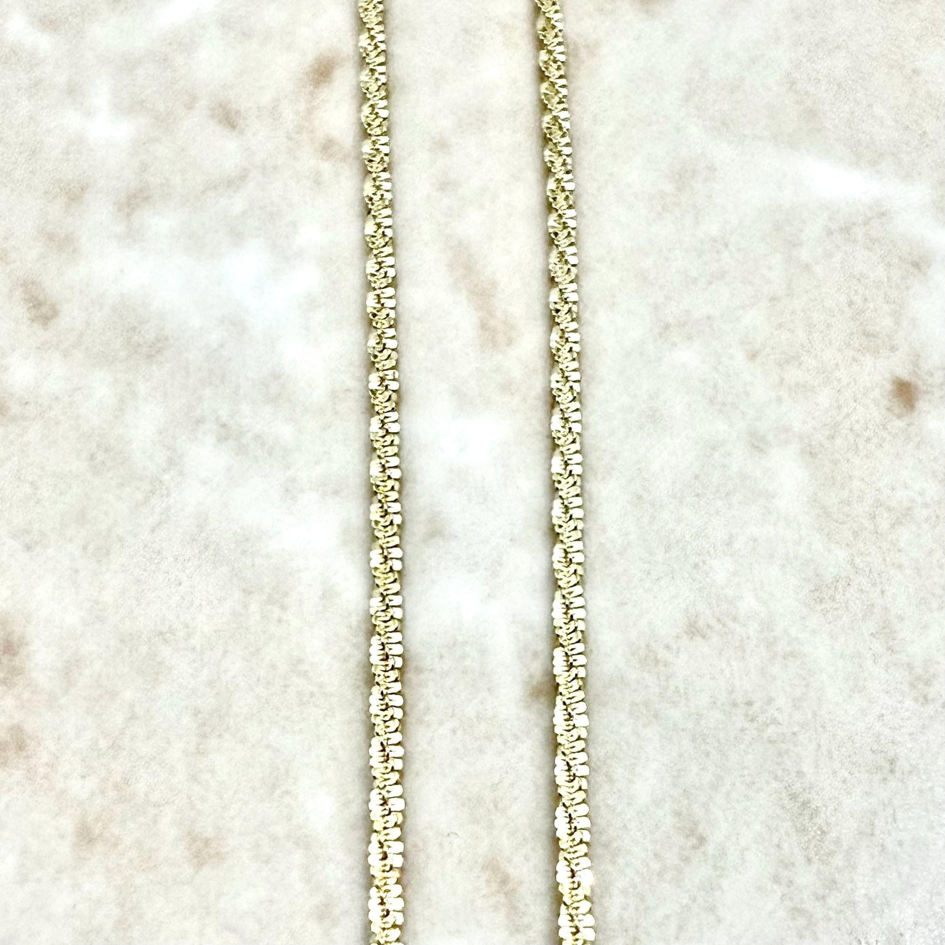 Solid 14K Yellow Gold Sparkle Chain Necklace Inches - WeilJewelry