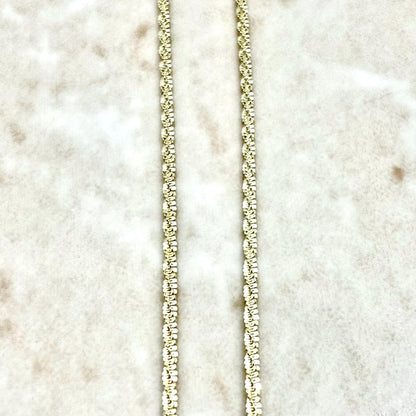 Solid 14K Yellow Gold Sparkle Chain Necklace Inches - WeilJewelry