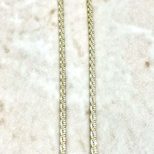 Solid 14K Yellow Gold Sparkle Chain Necklace Inches - WeilJewelry