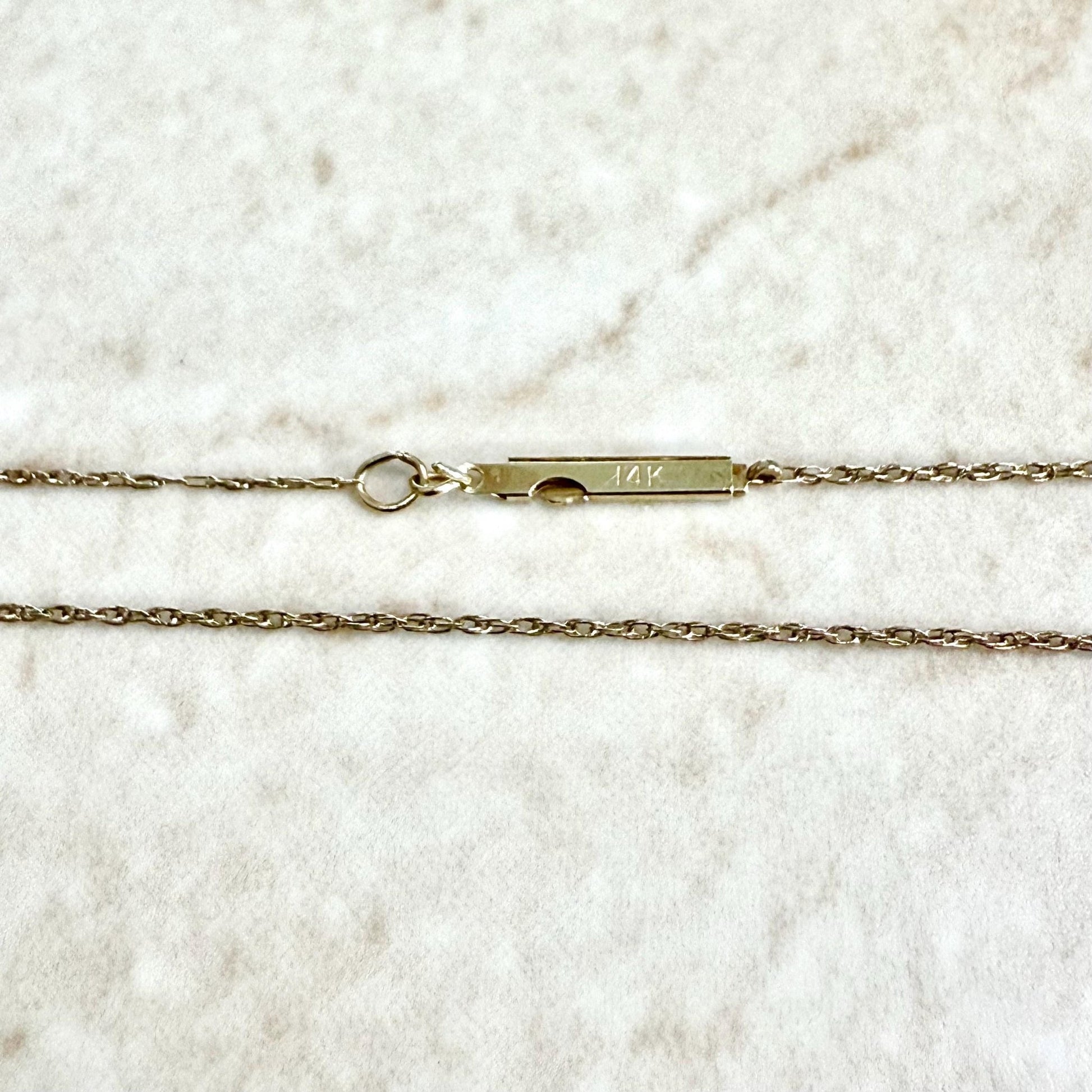 Solid 14K Yellow Gold White Pearl Pendant Necklace - WeilJewelry